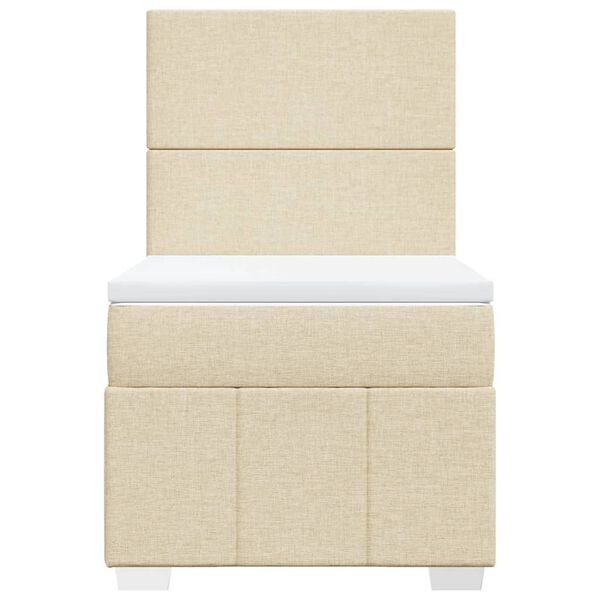 vidaXL kontinentalseng med madras 90x200 cm stof cremefarvet