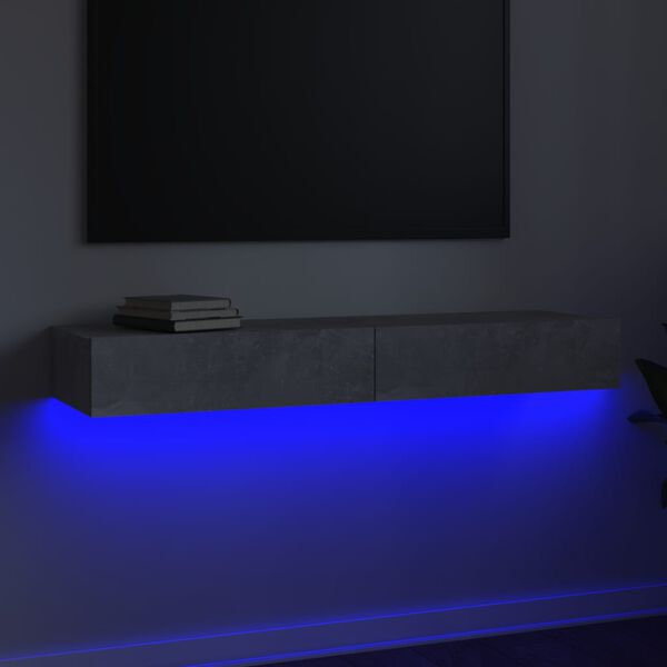 vidaXL tv-skab med LED-lys 120x35x15,5 cm betongrå