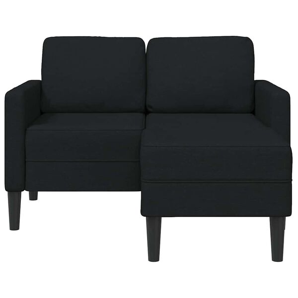 vidaXL 2-personers sofa med chaiselong L-formet 125 cm stof sort