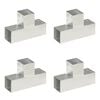 vidaXL stolpebeslag T-form 4 stk. 91x91 mm galvaniseret metal