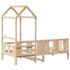 vidaXL daybed med tag 90x190 cm massivt fyrretræ