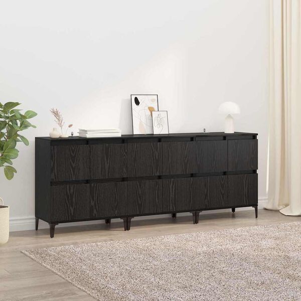 vidaXL Sideboards 3 pcs Sort eg 60 x 35 x 70 cm Konstrueret tr&aelig;