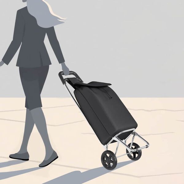 vidaXL Indkøbsvogn Sort 35 x 28 x 92 cm Oxford stof