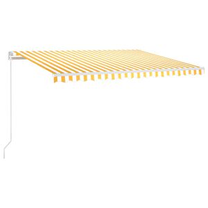 vidaXL markise m. LED-lys 450x350 cm manuel betjening gul og hvid