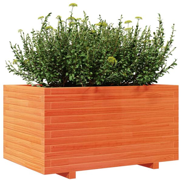 vidaXL plantekasse 90x60x49,5 cm massivt fyrretr&aelig; gyldenbrun