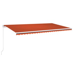 vidaXL markise m. LED-lys 600x300 cm manuel betjening orange og brun