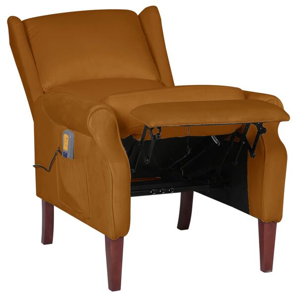 vidaXL massagestol fl&oslash;jl brun