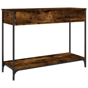 vidaXL konsolbord 100x34,5x75 cm konstrueret tr&aelig; r&oslash;get egetr&aelig;sfarve