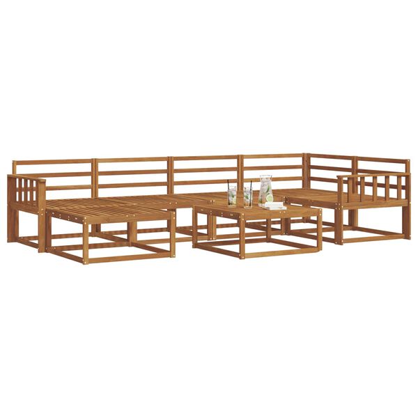 vidaXL Udend&oslash;rs sofagruppe 7 pcs Naturfarvet Massivt Akacietr&aelig;