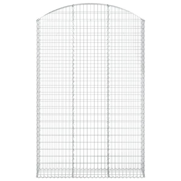 vidaXL buet gabionkurv 150x30x220/240 cm galvaniseret jern