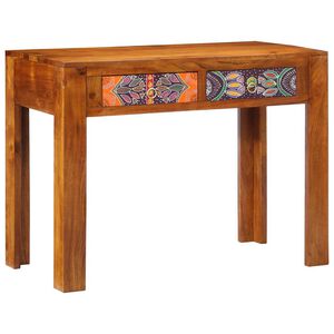 vidaXL Skrivebord med skuffe med opbevaring Brun 100 x 50 x 75 cm