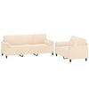 vidaXL sofas&aelig;t 2 dele med pyntepuder og hynder velour cremefarvet