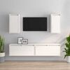 vidaXL tv-skabe 4 dele massivt fyrretræ hvid