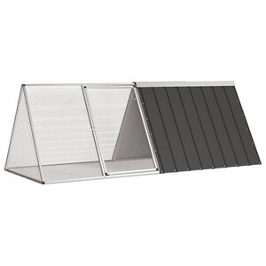 vidaXL kaninbur 201,5x80,5x71 cm galvaniseret st&aring;l antracitgr&aring;