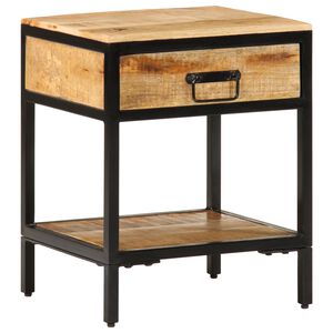 vidaXL Sengebord Brun 40 x 35 x 50 cm Massiv mango tr&aelig; og metal