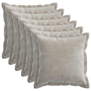 vidaXL Pudebetr&aelig;k 6 stk. HOUTEN Lysegr&aring; 30 x 30 cm Chenille Stof
