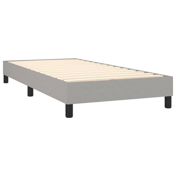 vidaXL Boxspring sengeramme Lysegr&aring; 90x190 cm Stof