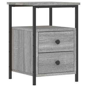 vidaXL sengebord 34x35,5x50 cm konstrueret tr&aelig; gr&aring; sonoma-eg