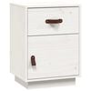 vidaXL sengebord 40x34x55 cm massivt fyrretr&aelig; hvid