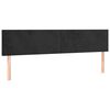 vidaXL sengegavl med LED-lys 160x5x78/88 cm velour sort