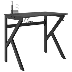vidaXL gamerbord 90x60x75 cm K-formede ben sort