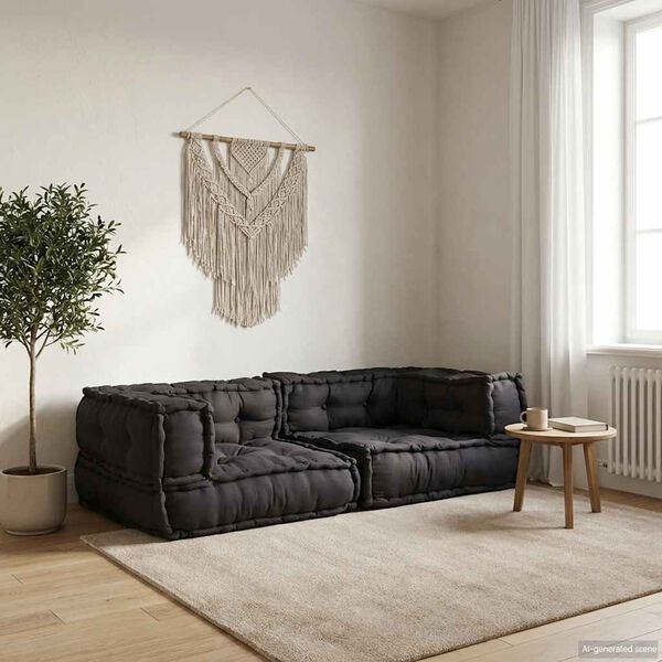 vidaXL 2-personers modulsofa stof 140x70x36 antracitgr&aring;
