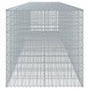 vidaXL gabionkurv med cover 650x100x100 cm galvaniseret jern