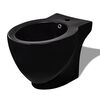 vidaXL Bidet rund sort keramik
