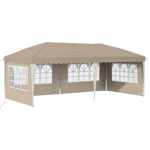 vidaXL Pop-up Festtelt 575 x 289 x 245 cm Cremefarvet