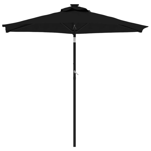 vidaXL parasol med st&aring;lstang 225x225x212 cm sort