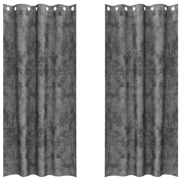 vidaXL Velour Gardiner med gardiner 2 pcs Gr&aring; 260 x 140 cm Fl&oslash;jl