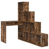 vidaXL Hj&oslash;rneskrivebord med hylde R&oslash;get eg 101,5 x 149,5 x 149,5 cm