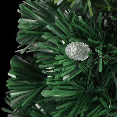 vidaXL kunstigt juletræ med fod og LED-lys 240 cm fiberoptisk