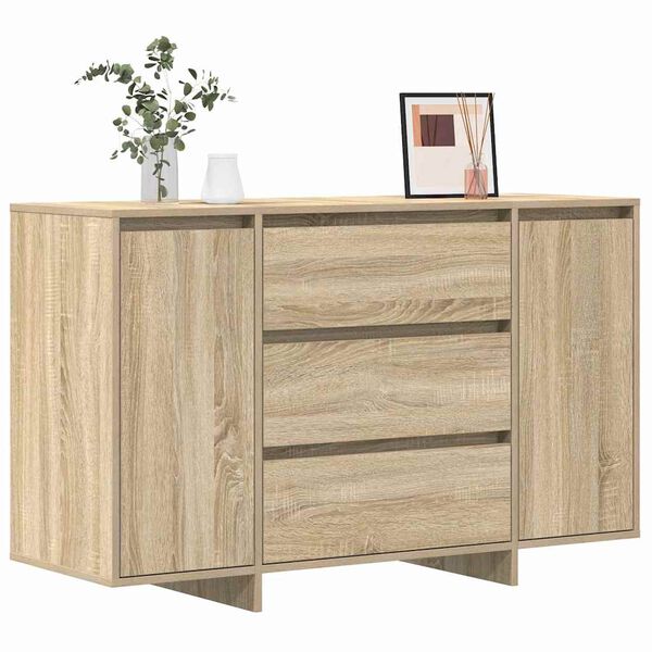 vidaXL Sideboard med skuffe Sonoma eg 120 x 41 x 75 cm Konstrueret tr&aelig;