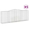 vidaXL buede gabionkurve 5 stk. 400x50x140/160 cm galvaniseret jern
