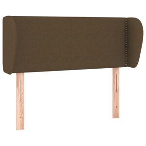 vidaXL sengegavl med kanter 103x23x78/88 cm stof m&oslash;rkebrun