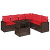 vidaXL havesofas&aelig;t med 7 hynder brun polyrattan