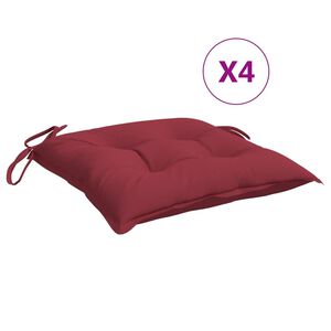 vidaXL stolehynder 4 stk. 40x40x7 cm oxfordstof vinr&oslash;d