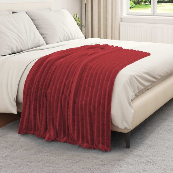 vidaXL Kastet&aelig;pper 6 pcs Bordeaux R&oslash;d 150 x 130 cm Fleece