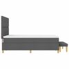 vidaXL Box spring seng med madras M&oslash;rkegr&aring; 160 x 200 cm Stof