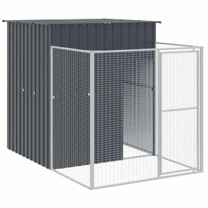 vidaXL hundehus med l&oslash;beg&aring;rd 165x251x181 cm galvaniseret st&aring;l antracit