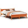 vidaXL sengeramme uden madras 140x190 cm massivt fyrretr&aelig; gyldenbrun