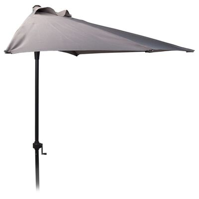 ProGarden parasol 250 cm halvrund lysegrå