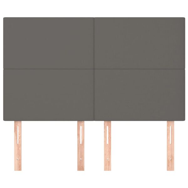 vidaXL sengegavl grå 144x5x118/128 cm kunstlæder