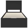 vidaXL Sengestel med skuffe Sort 90 x 200 cm Ingeni&oslash;rtr&aelig;