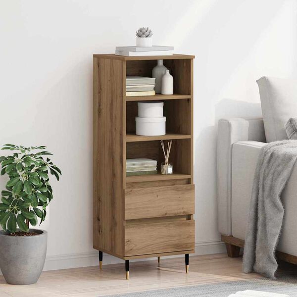 vidaXL Highboard Artisan Egetr&aelig; 40 x 36 x 110 cm Konstrueret tr&aelig;