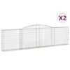 vidaXL buede gabionkurve 2 stk. 400x30x100/120 cm galvaniseret jern