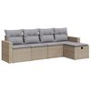 vidaXL sofas&aelig;t til haven 5 dele med hynder polyrattan beige