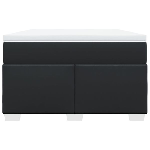 vidaXL kontinentalseng med madras 120x200 cm kunstl&aelig;der sort