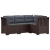 vidaXL 4-Persons Have Sofa med Puder Rattan Look PP Brun